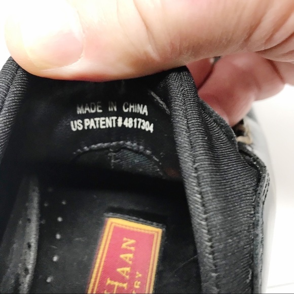 Y2K Cole Haan Nike Air Leather Double Stitch Slip On Block Heel Mules Black 8 B - Picture 8 of 12